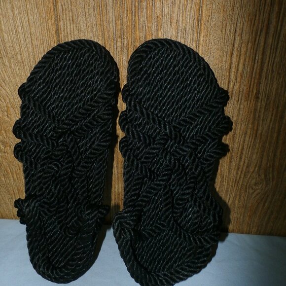 Utopian Rope Sandals   Black Handmade  Size  8 ladies 6.5 Men's  New w/ Tags - Picture 6 of 15